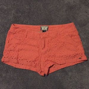 Pink lace shorts